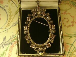 yzlbNX@AeB[NAWXgX^[OVo[t[u[`y_gbeautiful antique inspired; amethyst gems sterling silver frame broochpendant