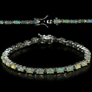 yzlbNX@X^[O925J{VIp[ejX7C`3sterling silver 925 genuine natural cabochon opal tennis bracelet 7 inches 3