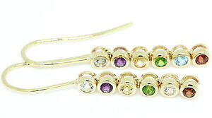 yzlbNX@\bhS[ht[vCO6 multi gemstone 9k 9ct 375 solid gold hoop earrings 30 day returns