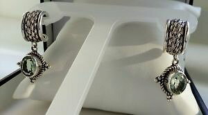 yzlbNX@gX^[OVo[O[AWXghbvCOluxurious 12g sterling silver 925 green amethyst fully hm drop dangle earrings