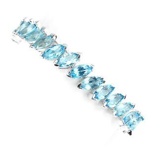 yzlbNX@X^[OVo[XCXgp[Y}[L[YejXuXbgC`sterling silver 925 genuine natural swiss topaz marquise tennis bracelet 7 inch