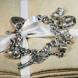 【送料無料】ネックレス　シルバーリンクsilver curb link barcelet with charms
