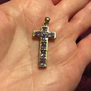 �y���������z�l�b�N���X�@�^���U�i�C�g�N���Xk�S�[���h�y���_���gtanzanite cross 9k gold pendant, buy now