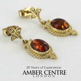 【送料無料】ネックレス　イタリアイヤリング￥ユニークドイツバルトitalian made unique german baltic amber in 9ct gold earrings ge0064 rrp200