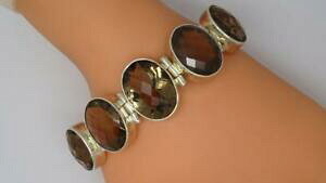 yzlbNX@X^[OVo[X[L[NH[cC`o[uXbgO**stunning sterling silver smokey quartz 8 inch tbar bracelet 509 grams**