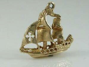 �y���������z�l�b�N���X�@�S�[���h�Z�[�����O�K���I�� listingvintage 3d 9ct gold sailing galleon ship charmhmk 1977 rp