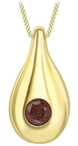 �y���������z�l�b�N���X�@�C�G���[�S�[���h�`�F�[���K�[�l�b�g�y���_���g9ct yellow gold teardroop 03 ct garnet pendant on curb chain