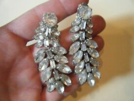 【送料無料】ネックレス　1960ヴィンテージ25ロングweissイアリングクリップ bbmassive, heavy 1960s vintage 25 long weiss earrings clip white stones bb