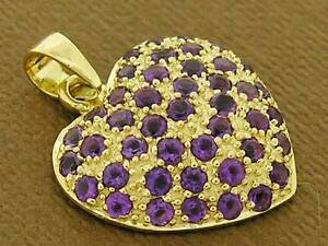 yzlbNX@p0439kCF[S[hnaturalAWXglovey_gp043 genuine 9k yellow gold natural purple amethyst pave love heart pendant