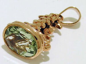 yzlbNX@[YS[hi`O[AWXgI[ozuy_gp014 genuine 9ct rose gold natural green amethyst oval fob or pendant