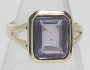 yzlbNX@AWXgCG[S[hAWXgOTCYamethyst rectangular 9ct yellow gold amethyst ring size o 12 217cts