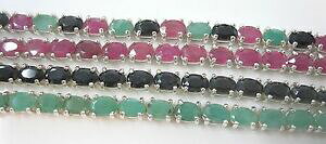 yzlbNX@X^[OVo[Ghr[Tt@CAuXbg925 sterling silver real emerald ruby sapphire bracelet 17cm 20cm girl women