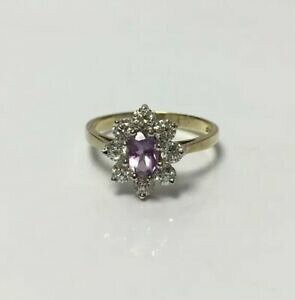 yzlbNX@Be[WS[hAWXgONX^TCYvintage 9ct gold amethyst cz ring cluster uk size q 27g hallmarked 1990