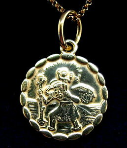 yzlbNX@\bhCG[S[h~ZgNXgt@[O{Ivg`F[9ct hallmarked solid yellow gold 15mm saint christopher 25 grams opt chain