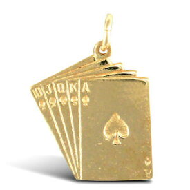 【送料無料】ネックレス　9ctトランプペンダント9ct gold solid playing card pendant