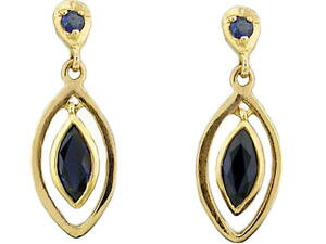 yzlbNX@\bhCG[S[hTt@CAX^bhCOhbve094 genuine 9ct solid yellow gold natural sapphire dangling stud earrings drop