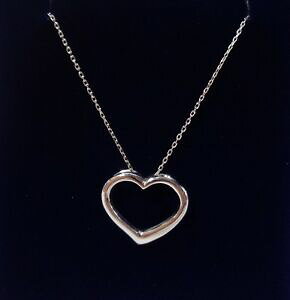 �y���������z�l�b�N���X�@�y���_���g9ct�z���C�g�S�[���h27g �`�F�[��20�C���`51cmfine open heart pendant 9ct white gold chain length 20 inch 51 cm 27 g