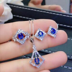 yzlbNX@Tt@CAX^[OVo[zCgy_gCOOZbg listingcertified natural sapphire 925 sterling silver white pendant earrings ring set