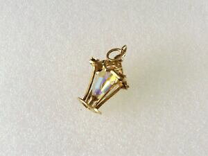 �y���������z�l�b�N���X�@�S�[���h�N���X�^���y���_���g9ct gold crystal lantern pendant or charm height 19cm 15gms secondhand