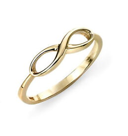 【送料無料】ネックレス　イエローゴールドインフィニティリングサイズ9ct yellow gold infinity ring hallmarked and giftbox size n left only