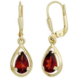 【送料無料】ネックレス　ガーネットドロップゴールドイエローゴールドレディースイヤリングearrings boutons with garnet smooth red drop 333 gold yellow gold ladies