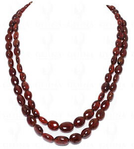 yzlbNX@J{Vr[Y2 rows of hessonite gemstone oval shaped cabochon bead np1135