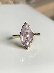 �y���������z�l�b�N���X�@���B���e�[�W�S�[���h�A���W�X�g�����Ovintage 9ct gold amethyst ring