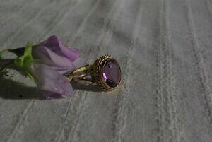yzlbNX@CG[S[h`[YJbgAWXgOTCY9ct yellow gold charles green single stone oval cut amethyst ring size o