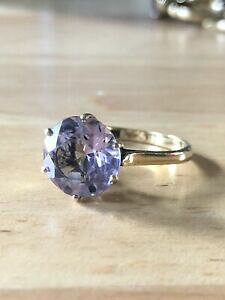 �y���������z�l�b�N���X�@�r���e�[�W�S�[���h�A���W�X�g�����Opretty vintage 9ct gold pale amethyst ring