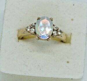 yzlbNX@Be[WCG[S[h[Cggp[YOTCYvintage 9ct yellow gold moonlight and white topaz ring with coa size n 12