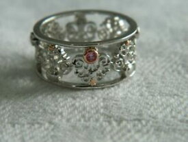 【送料無料】ネックレス　シルバーウェールズゴールドピンクサファイアリングサイズclogau silver amp; 9ct welsh gold bohemia pink sapphire ring rrp 14900 size q