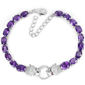 【送料無料】ネックレス　スターリングシルバーアメジストタイガーデザインブレスレットインチsterling silver 925 genuine amethyst tiger design bracelet 725 875 inches