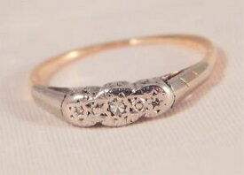 【送料無料】ネックレス　イエローゴールドプラチナリングリングサイズstunning 18ct yellow gold and platinum ring with natural stones ring size l