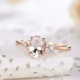 【送料無料】ネックレス　ピンクkホワイトゴールド150ct ovalcut pink morganite engagement ring 14k white gold over