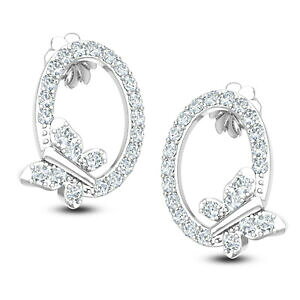 yzlbNX@fB[XzCgS[hX^bhhbvCOladies 18ct white gold amp; cz stud drop gemstone jewelry earrings uk hallmarked