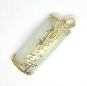 yzlbNX@y_gCG[S[hjade chinese pendant blessing for good life 9ct yellow gold 29x13mm