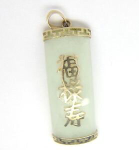 yzlbNX@y_gCG[S[hjade chinese pendant blessing for good life 9ct yellow gold 30x13mm