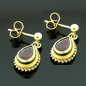 yzlbNX@CG[S[hr[CO9ct yellow gold genuine ruby earrings free leatherette boxmade in the uk