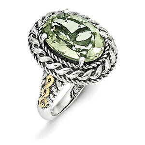 yzlbNX@O[NH[cOX^[OVo[kS[hANZgTCYgreen quartz ring 925 sterling silver amp; 14k gold accent size 6 8 shey couture