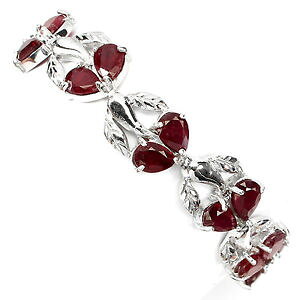 yzlbNX@X^[O925sNr[nuveau7C`sterling silver 925 genuine natural pink ruby art nuveau design bracelet 7 inch