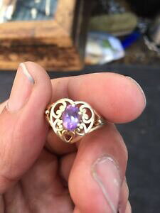 yzlbNX@CG[S[hAWXgn[gO9ct yellow gold amethyst heart ring