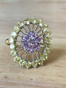 yzlbNX@S[hAWXggp[YOhuge 9ct gold amethyst and topaz statement ring