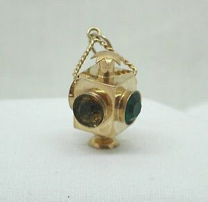 �y���������z�l�b�N���X�@���B���e�[�W�S�[���h�Z�b�g�����^��vintage 9ct gold and stone set large lantern charm