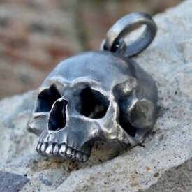 【送料無料】ネックレス　スカルペンダントスターリングシルバーハーレーバイカーフリーメーソンリングskull pendant sterling silver 925 biker harley masonic ring handmade schdel