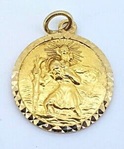 yzlbNX@ZgNXgt@[y_gCG[S[h9k st christopher pendant charm_375 yellow gold_hallmarked
