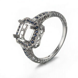 yzlbNX@X^[O925semi monutTt@CAmilgrainsterling silver 925 cushion semi monut sapphires milgrain filigree wedding ring