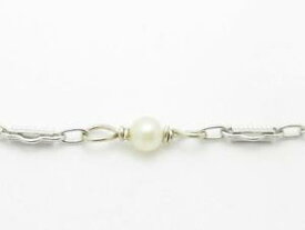 【送料無料】ネックレス　kホワイトゴールドビンテージパールリンクパールブレスレット14k white gold vintage pearl link design 75 length 263mm pearl bracelet gift