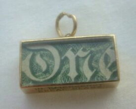 【送料無料】ネックレス　ビンテージゴールドポンドノートペンダントlovely old vintage 9ct gold emergency genuine one pound note charm or pendant