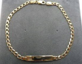 【送料無料】ネックレス　9ctid3グラム 712ladies 9ct solid gold curb id bracelet 3 grams 7 12