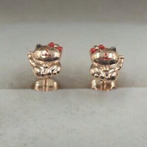 yzlbNX@sAk[YS[hX}[gX^bhCO listing arrival pure 18k rose gold 8mm smart wealth cat stud earrings au750